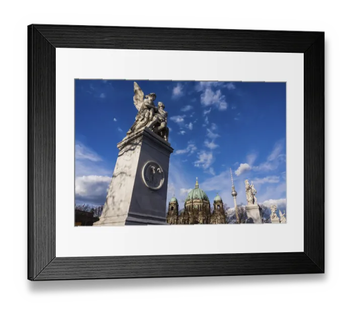 Framed Print : Berlin Cathedral and sculptures on the river Spree Framed Print : Berlin Cathedral and sculptures on the river Spree