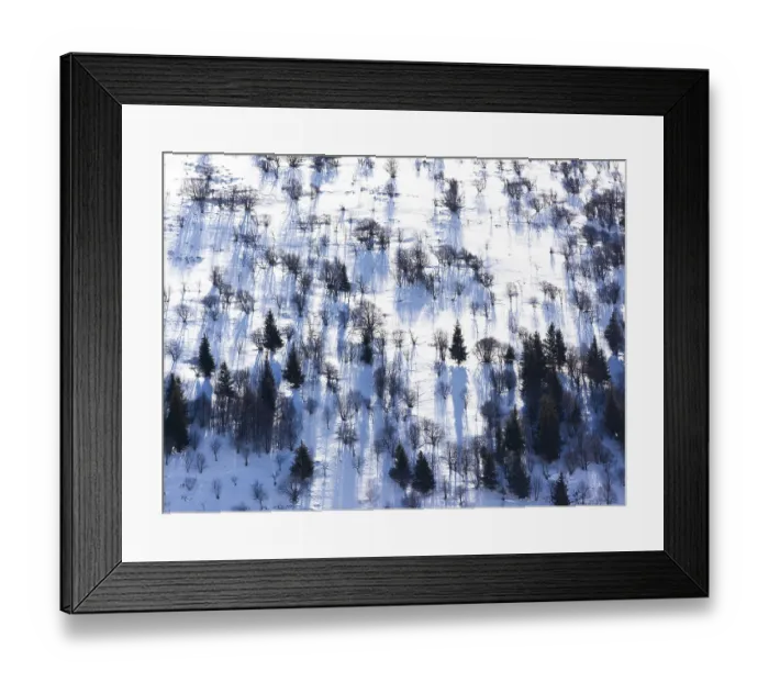 Framed Print : Snow covers the ground in Cantal