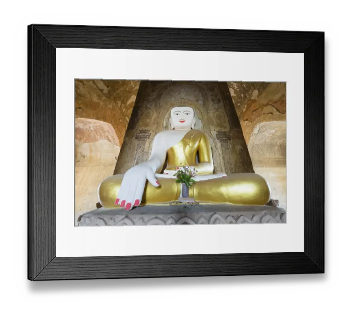 Framed Print : Buddha statue, Shwe Leik Too pagoda Framed Print : Buddha statue, Shwe Leik Too pagoda