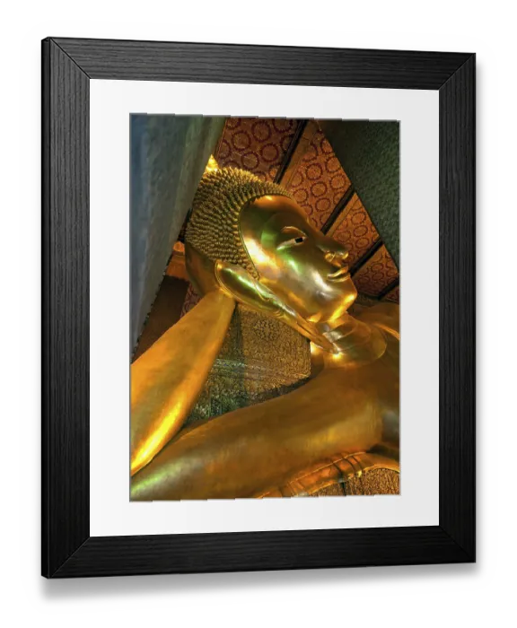 Framed Print : Head of the Reclining Buddha in Wat Pho Framed Print : Head of the Reclining Buddha in Wat Pho