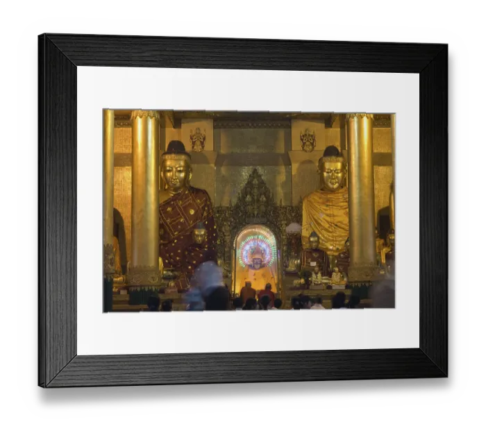 Framed Print : Praying worshippers, Buddha Kakusandha Temple
