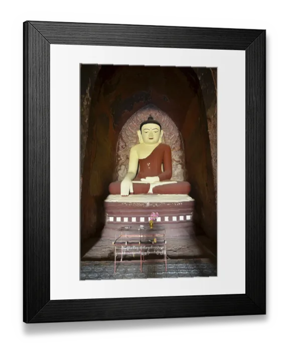 Framed Print : Seated Buddha, Old Bagan, Myanmar or Burma, Asia
