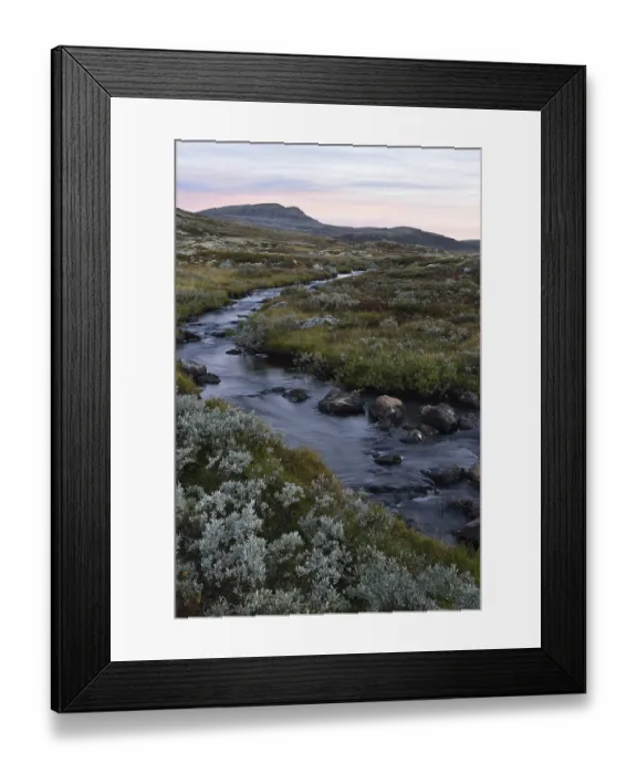 Framed Print : Mountain stream in the fjell landscape in autumn Framed Print : Mountain stream in the fjell landscape in autumn