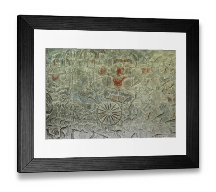 Framed Print : Bas-relief showing a battle scene Framed Print : Bas-relief showing a battle scene