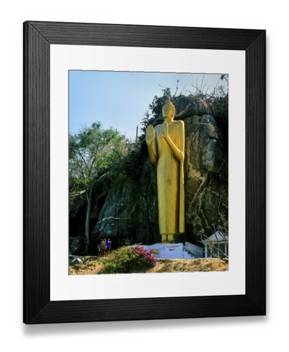 Framed Print : Golden Buddha statue at Kao Takiap Temple Framed Print : Golden Buddha statue at Kao Takiap Temple