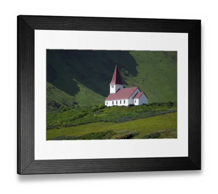 Framed Print : Church, Vik i Myrdal, Iceland, Vikurkirkja