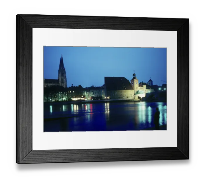 Framed Print : Stone bridge over the Danube, St
