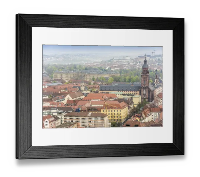 Framed Print : View over the historic city of Wuerzburg (Franconia) (Germany)