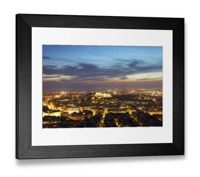 Framed Print : The Greek capital Athens with the Acropolis after sunset
