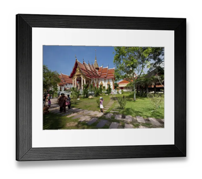 Framed Print : Wat Chalong temple, the largest and most prominent of the 29 Buddhist temples on the island of Phuket