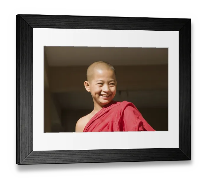 Framed Print : Young Buddhist monk, Mahagandayon Monastery