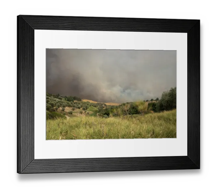 Framed Print : Clouds of smoke, forest fire, wildfire Framed Print : Clouds of smoke, forest fire, wildfire