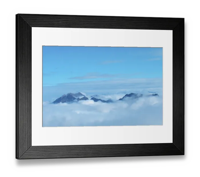 Framed Print : Alpine peaks above clouds, Bernese Oberland (sky) (Europe) (landscapes) (mountains) (landscape) (horizontal)