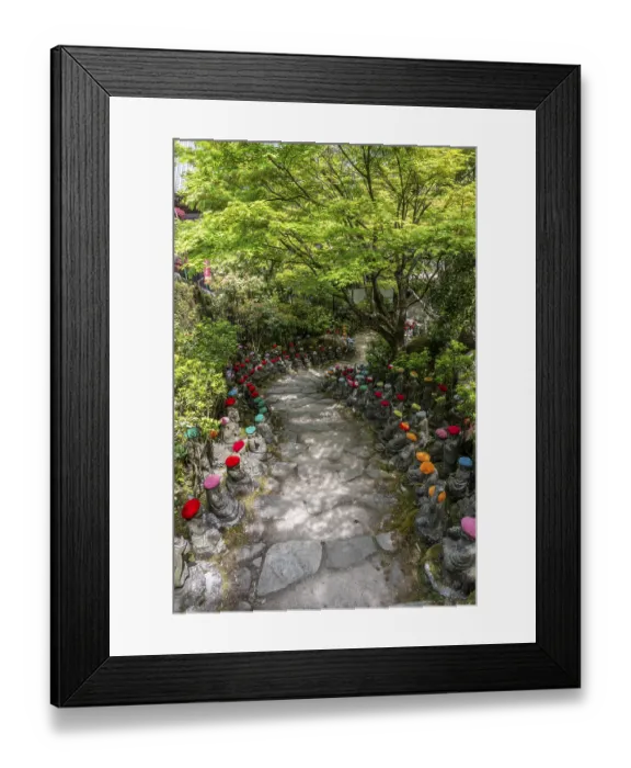 Framed Print : Buddha statue with colorful caps Framed Print : Buddha statue with colorful caps