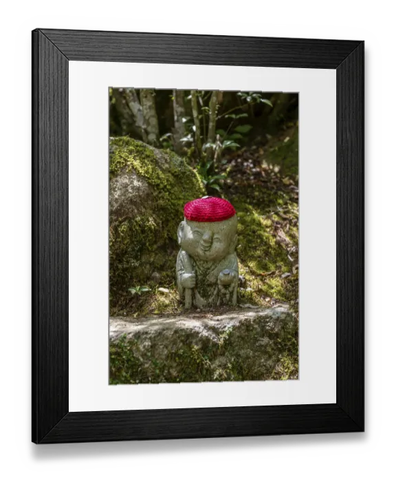 Framed Print : Buddha statue with colorful caps Framed Print : Buddha statue with colorful caps