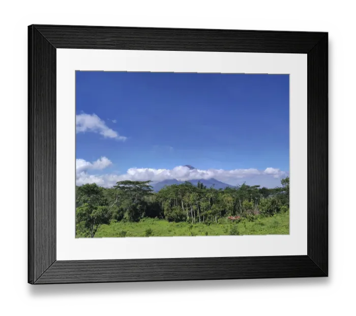 Framed Print : Mountain Merapi volcano onJava, Indonesia