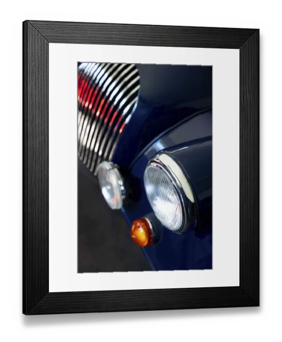 Framed Print : Car Lamps and Car Grille on the Front of a an Old Classic Car in Switzerland Framed Print : Car Lamps and Car Grille on the Front of a an Old Classic Car in Switzerland