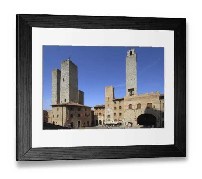 Framed Print : Medieval town of San Gimignano with residential towers