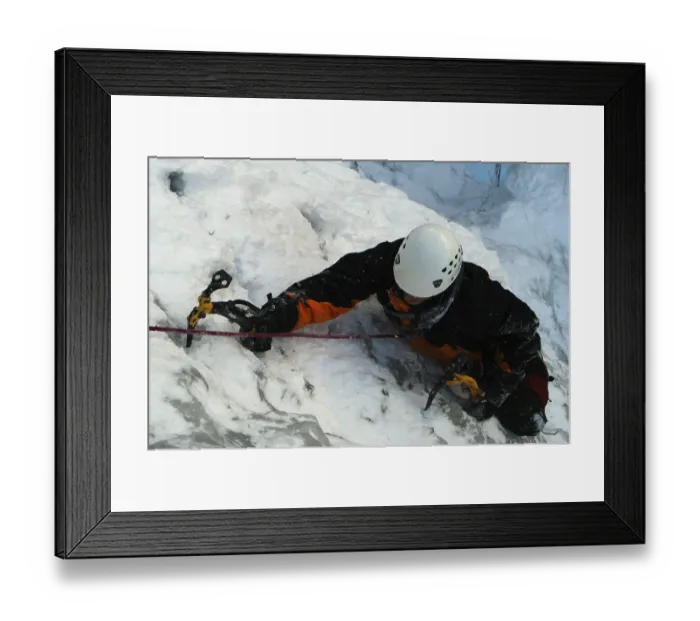 Framed Print : Ice climbing
