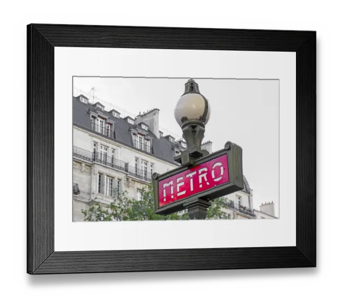 Framed Print : Metro sign in Paris
