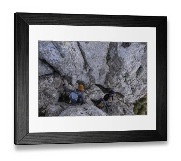 Framed Print : Mountaineers unclimbing All mountain pass Framed Print : Mountaineers unclimbing All mountain pass