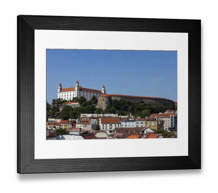 Framed Print : Slovakia, Bratislava, capital city cityscape with Bratislava Castle (Bratislavsky Hrad) on a hill Framed Print : Slovakia, Bratislava, capital city cityscape with Bratislava Castle (Bratislavsky Hrad) on a hill