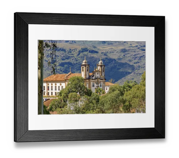Framed Print : Old catholic church of the 18th century located in the center of the famous