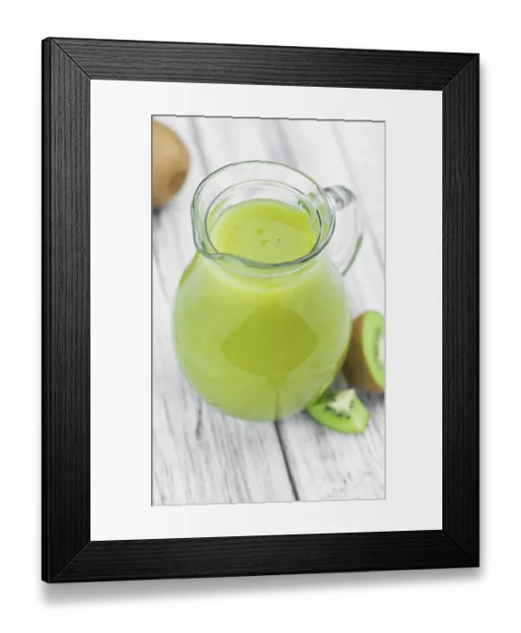 Framed Print : Kiwi Smoothie (selective focus) on an old and vintage background (homemade) Framed Print : Kiwi Smoothie (selective focus) on an old and vintage background (homemade)