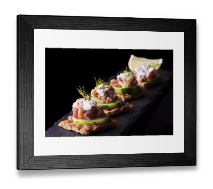 Framed Print : Crispbread with tuna