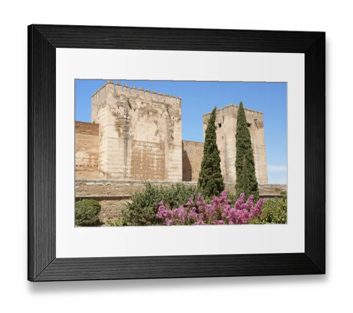 Framed Print : Detail of the Alcazaba a moorish fortification in the Alhambra of Granada