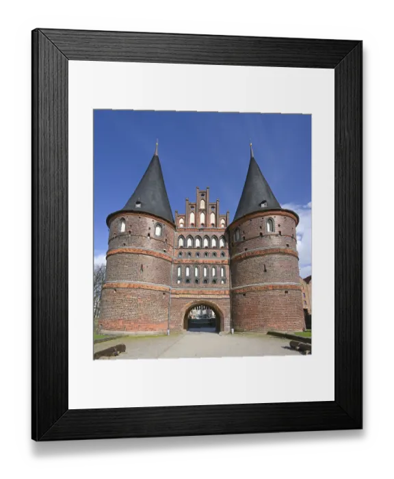 Framed Print : Historic Holstentor or Holsten gate of Lubeck in Germany