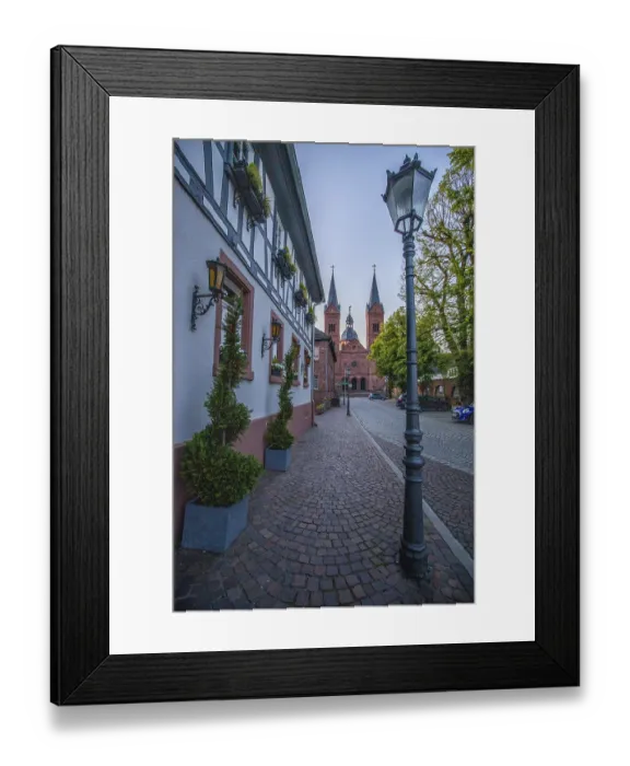Framed Print : View of an old town, half-timbered houses and streets in a town