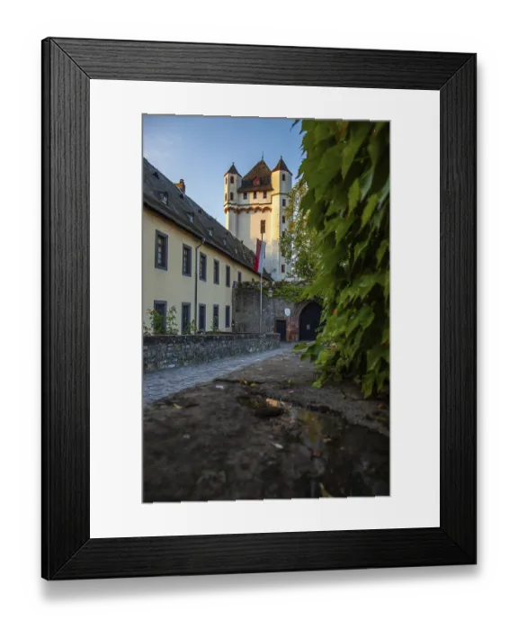Framed Print : Landscape shot in the morning. Beautiful sunrise with castle and old town on the Rhine Framed Print : Landscape shot in the morning. Beautiful sunrise with castle and old town on the Rhine