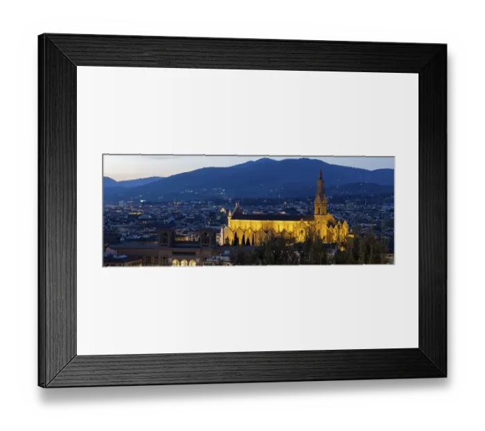 Framed Print : View after sunset from Piazzale Michelangelo to the Basilica of Santa Croce Framed Print : View after sunset from Piazzale Michelangelo to the Basilica of Santa Croce