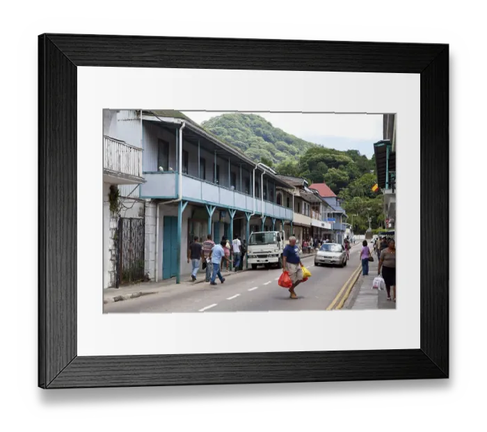 Framed Print : Shops on Independence Avenue, Victoria