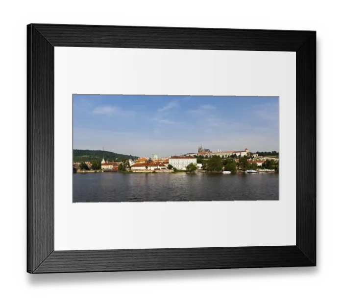 Framed Print : View of the Vltava River, Prague Castle at the back Framed Print : View of the Vltava River, Prague Castle at the back