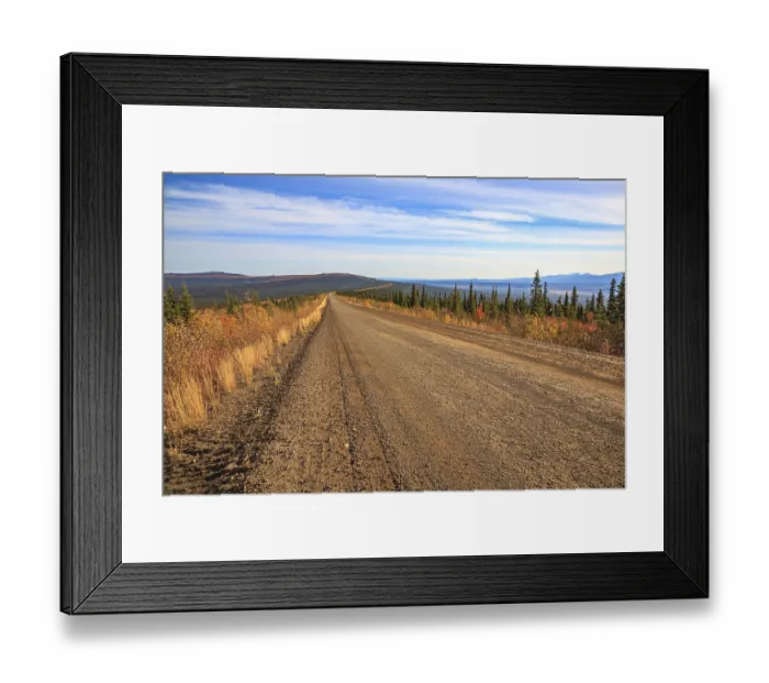 Framed Print : The Dempster Highway south of Eagle Plains in the Yukon Territory