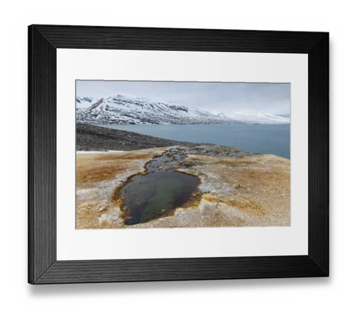 Framed Print : Hot spring, discoloured rock, sinter Framed Print : Hot spring, discoloured rock, sinter