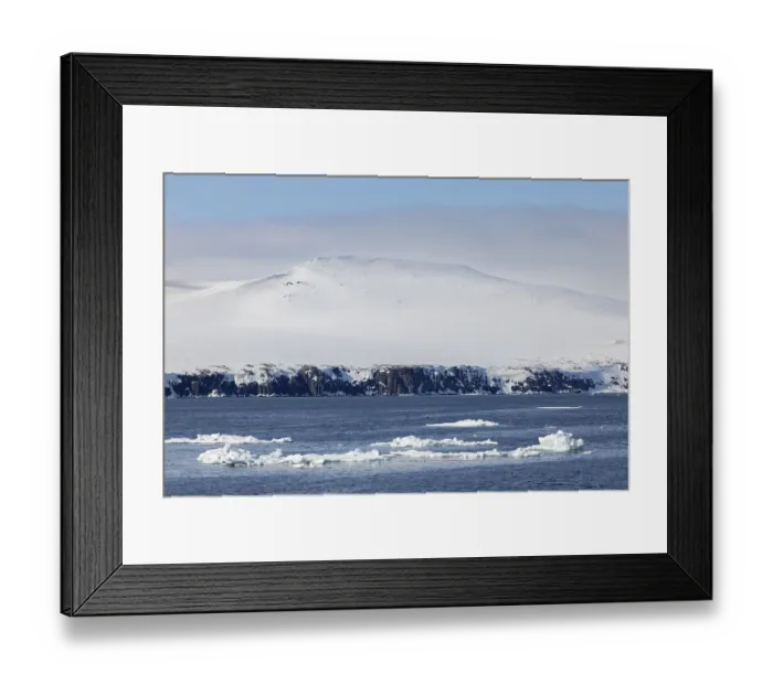 Framed Print : Drift ice, sea ice, sea, mountain range