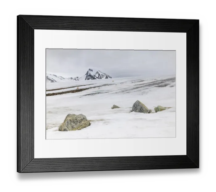 Framed Print : Melting glacier, stones, water