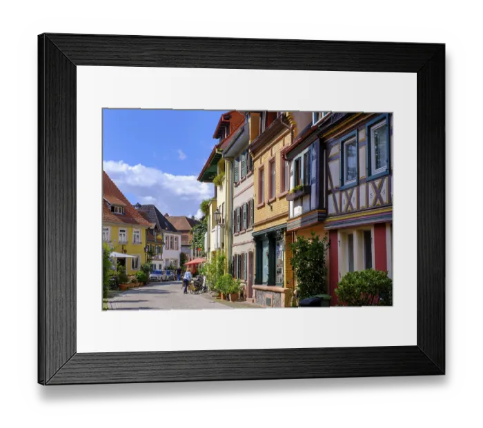 Framed Print : KirchenstraBe, half-timbered houses in the old town centre