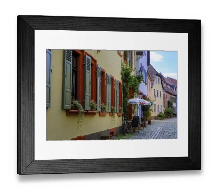 Framed Print : Half-timbered houses in the old town centre