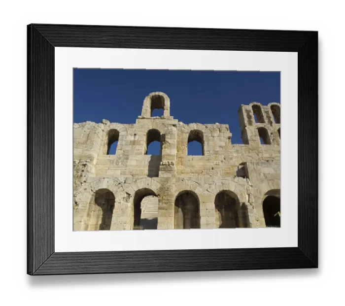 Framed Print : Ancient stone structure with multiple arches under a clear blue sky Framed Print : Ancient stone structure with multiple arches under a clear blue sky