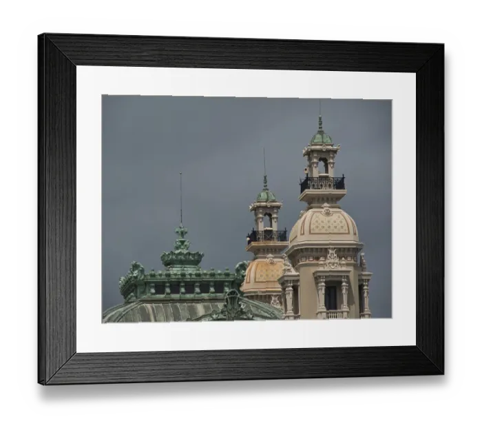 Framed Print : Detailed view of architectural towers and domes in front of a cloudy sky