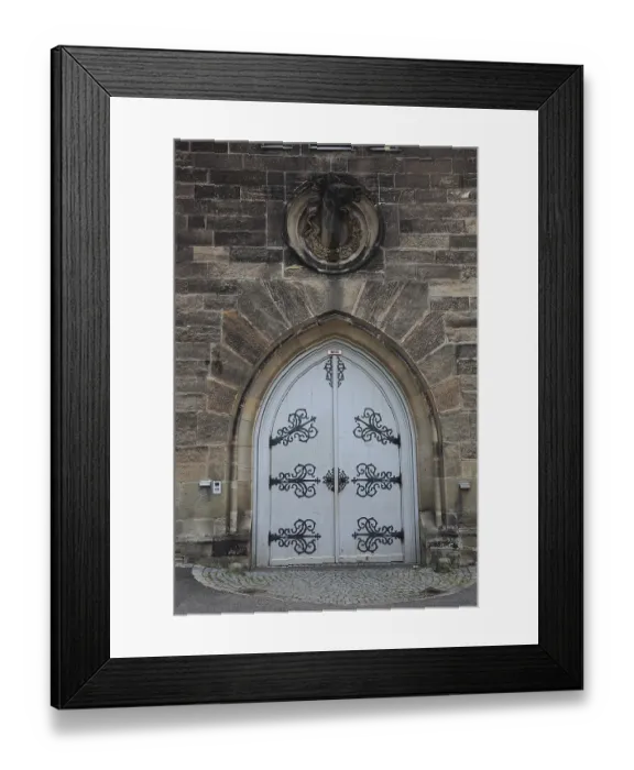 Framed Print : Gate in an old building, the theatre in the riding hall