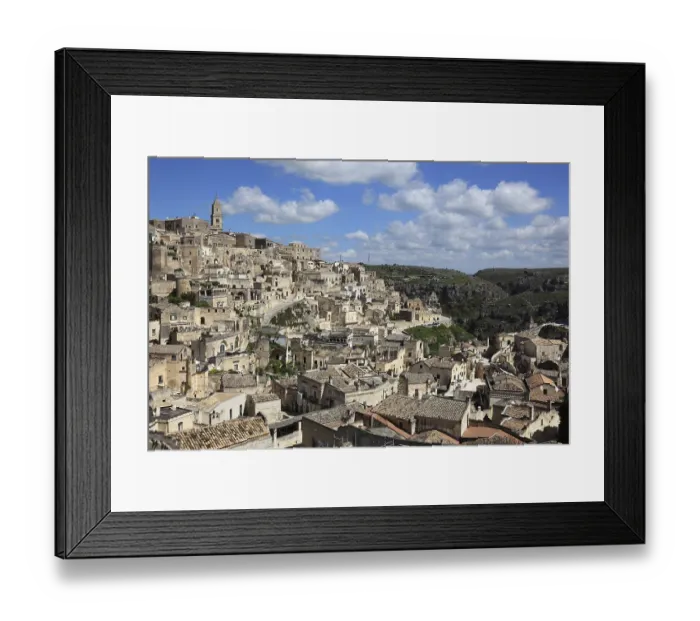 Framed Print : Old town, Sassi, Sassi di Matera cave settlements