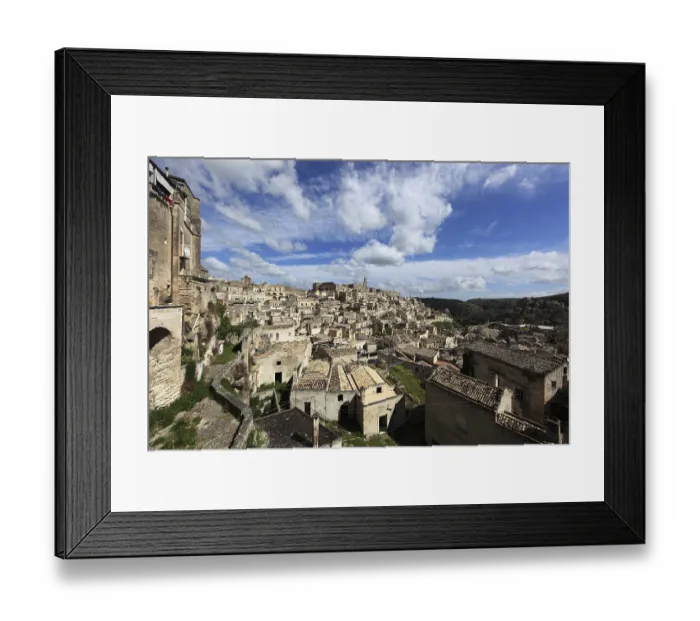 Framed Print : Old town, Sassi, Sassi di Matera cave settlements