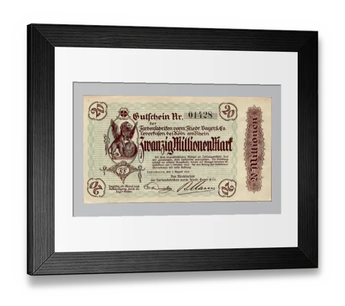 Framed Print : Banknote, Banknote, Inflation, 20 million marks Framed Print : Banknote, Banknote, Inflation, 20 million marks