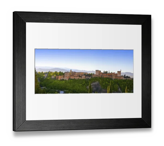 Framed Print : Alhambra sunrise light in Granada of Spain view from Albaicin