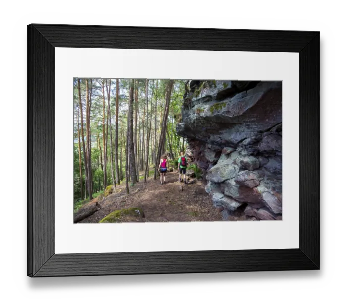 Framed Print : Hikers in the Dahner Felsenland Framed Print : Hikers in the Dahner Felsenland